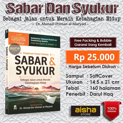 Jual Penjelasan Tuntas Tentang Sabar Dan Syukur Darul Haq Shopee