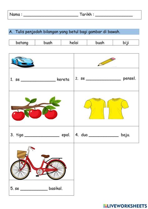 Penjodoh Bilangan Syaz Live Worksheets