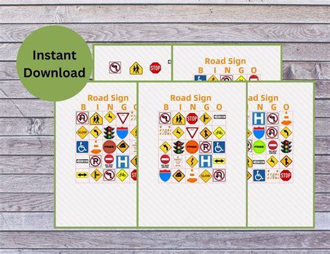 Road Sign Bingo Game - Etsy