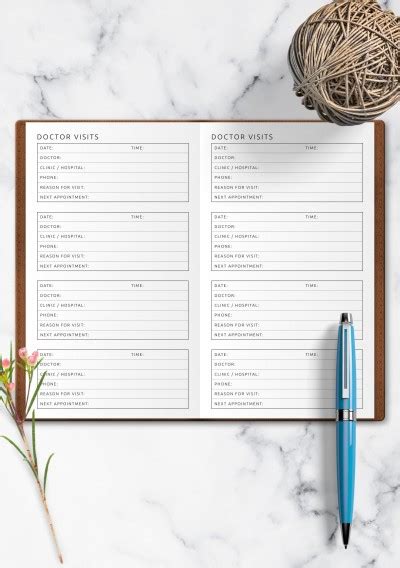 Download Printable Doctor Visits Template Pdf