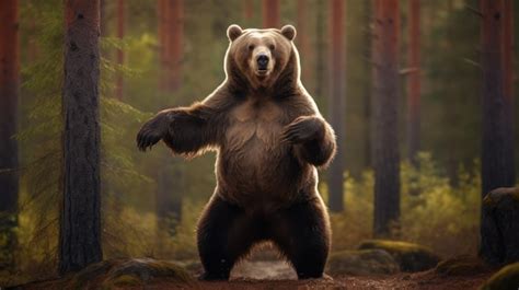 Premium Ai Image Brown Bear In The Forest