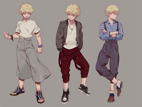 Boku No Hero Academia Katsuki Bakugou Bakugo Casual Clothes Fanart