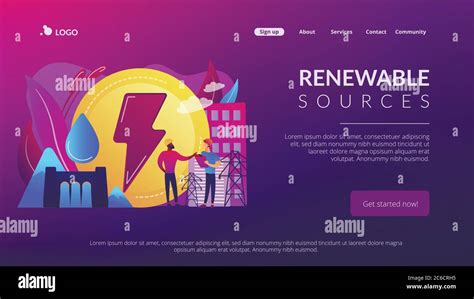 Hydropower Concept Landing Page Stock Vector Image Art Alamy