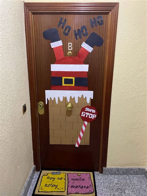 Puerta Decorada De Navidad Con Tem Tica De Santa Claus