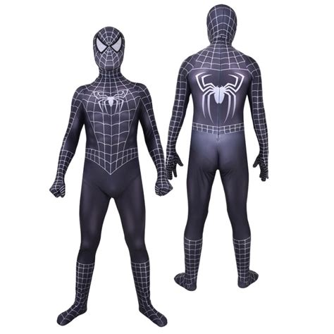 Raimi Symbiote Spider Man Costume Black Spiderman Cosplay Costume