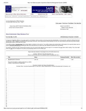 Fillable Online Salary Disclosure Form State Aid Management System