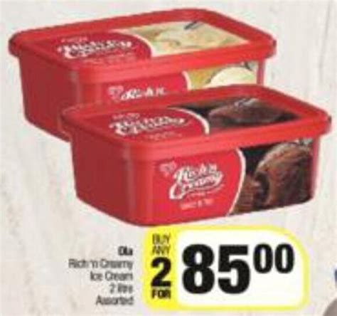 Ola Richn Creamy Ice Cream Assorted 2 X 2 Litre Offer At Spar