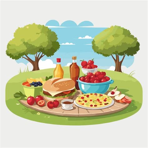 Premium Vector Picnic Drawing Vector