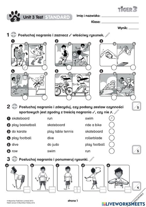 Tiger 3 Unit 3 Stan Online Exercise For Live Worksheets