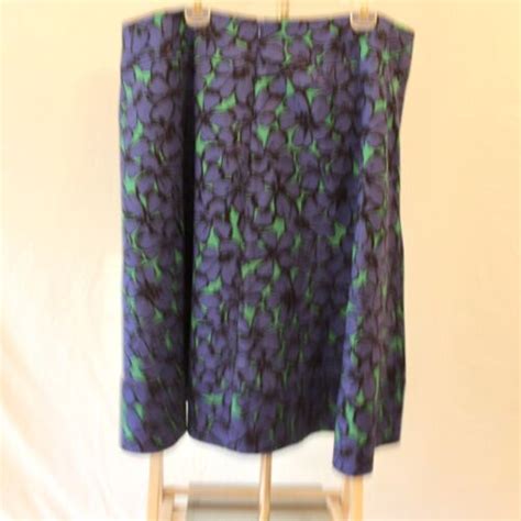 Lane Bryant Modernist Collection Pop Viola Blue Floral Circle Skirt