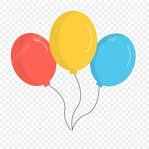 Blue Birthday Balloons Clipart Transparent Background Red Yellow Blue