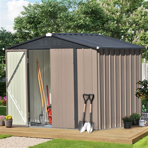 UDPATIO 6 Ft X 4 Ft Metal Shed Galvanized Steel Storage 48 OFF