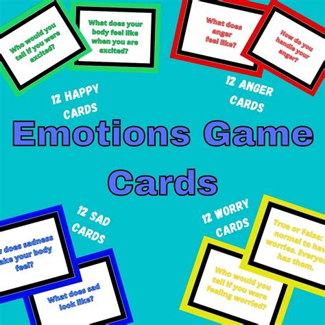 Emotions Game Cards Emotions Coping Skills Coping Skills Cards ...