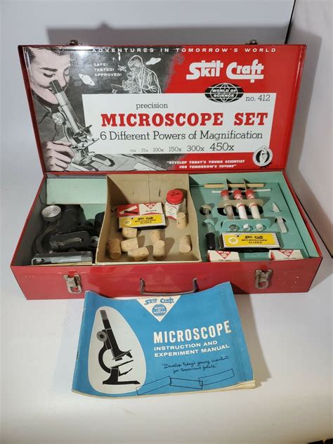 Vintage Skil Craft 412 Microscope Set Kit SkilCraft 1959 EBay