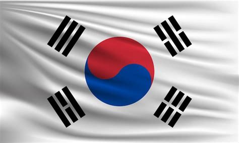 Vector Bandeira Da Coreia Do Sul Vetor Premium