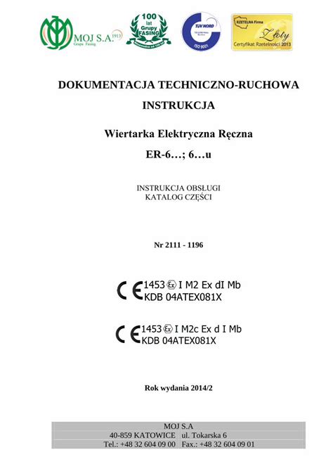 Pdf Dokumentacja Techniczno Ruchowa Instrukcja Budowa I Zasada