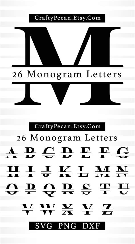 Monogram Svg, 8 Monogram Fonts Bundle Svg, Cricut Font Bundle, Monogram Letters Svg, Dxf Cut ...