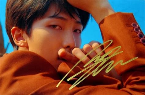 Signed Bts Rap Monster Rm Kim Nam Joo Autographed Photo Love Yourself