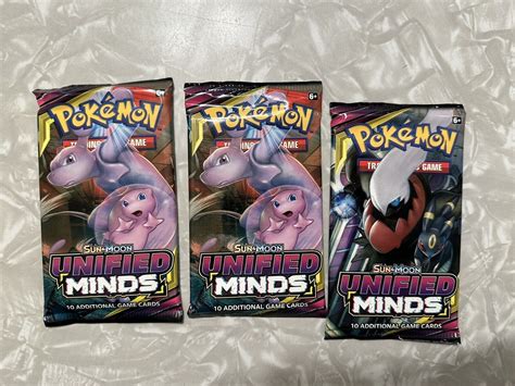 Pokemon Tcg Sun And Moon Unified Minds Booster Pack 10 Cards Each Ebay