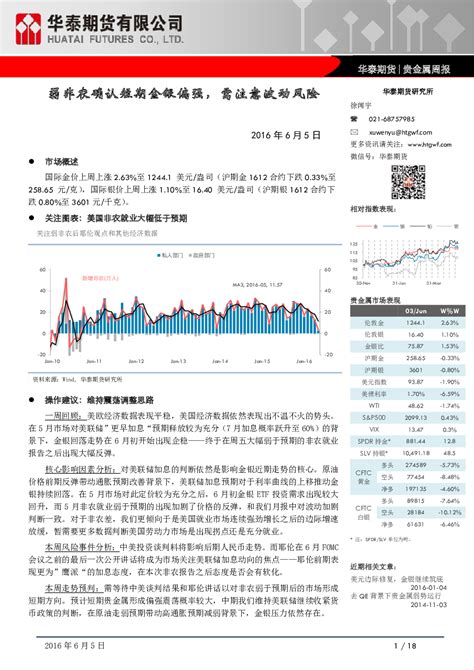 贵金属周报：弱非农确认短期金银偏强，需注意波动风险