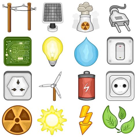 Premium Vector Electricity And Energy Icon Set