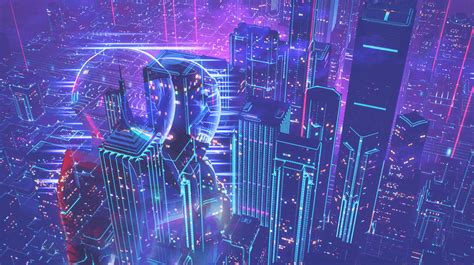 Download Future Game Neon City Wallpaper