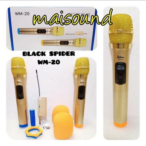 Jual MIC WIRELESS BLACK SPIDER WM 20 ORIGINAL MICROPHONE BLACKSPIDER