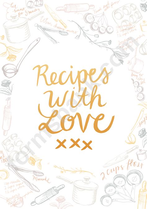 Printable Recipe Book Template