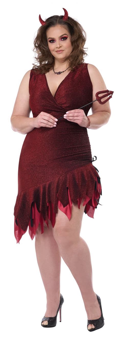 8023 067 Red Hot And Sizzling Devil Demon Plus Size Adult Costume