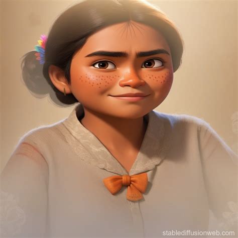 Indonesian Woman In Disney Pixars Coco Style Poster Stable Diffusion