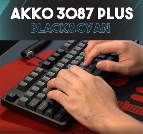 คีย์บอร์ด Akko รุ่น 3087 Plus Black&Cyan ขนาด 87% [AKKO Wine Red switch ...