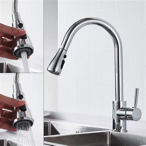 Robinet Mitigeur Pivotant Chrom Pour Vier De Cuisine Moderne Monobloc