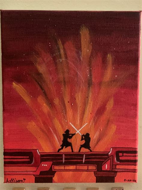 A Star Wars Scene I Painted In 2024 Star Wars Canvas Painting Star