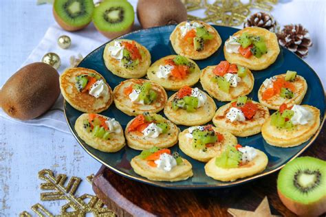 Blinis Apéritifs Au Saumon Et Kiwis De France Healthyfood Creation