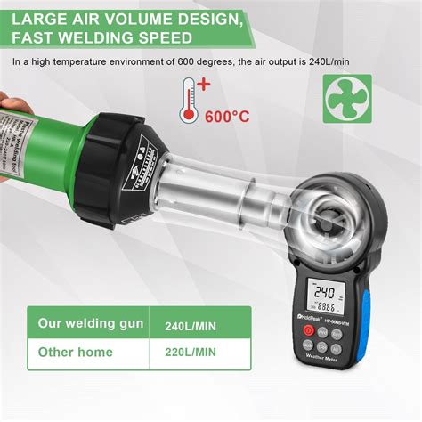 Wzfanjij Roofing Welder Pvc Welding Gun W Hot Air Plastic Welder Stepless Temperature
