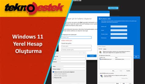 Windows Yerel Hesap Olu Turma
