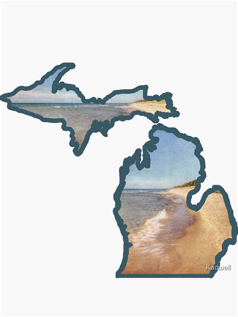 Michigan Mitten 3 Sticker For Sale By Kadwell Redbubble