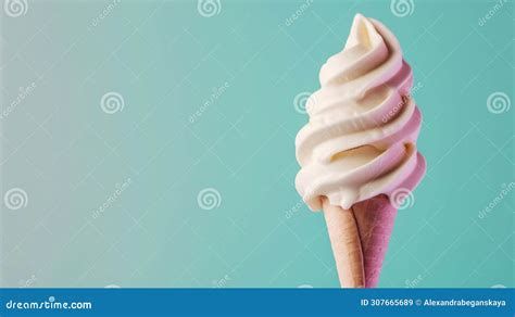 Swirl Of Soft Serve Ice Cream On Pastel Background Stock Illustration