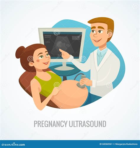 Pregnancy Ultrasound Composition Concept Pregnant Woman With Doctor