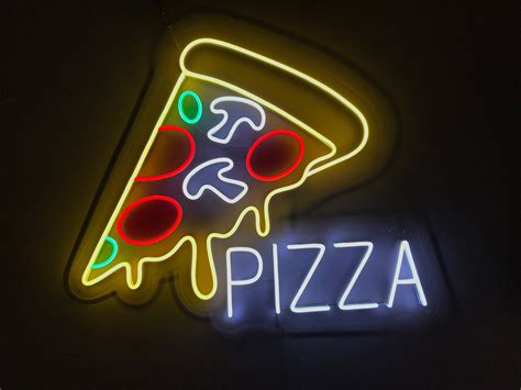 Neon Sign Pizza Neon Pizza Bar Decor Pizza Neon Sign Bar Wall Decor