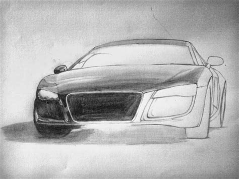 godofdraw: Black Audi R8 pencil drawing-step by step