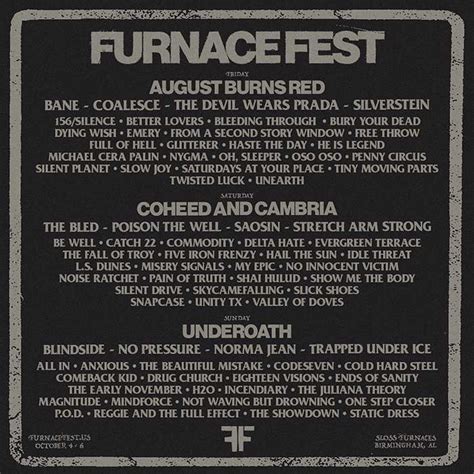 Furnace Fest Lineup Rumors And News Nora Thelma