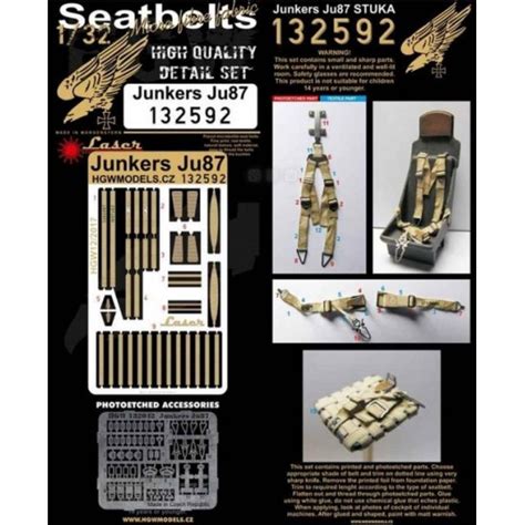 Hgw Seatbelts For Junkers Ju Stuka Pre Cut Laser