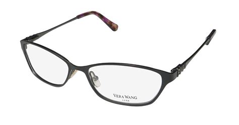 New Vera Wang Luxe Europa Eyewear 51 15 135 Womens Full Rim Black Cat Eye Metal Ebay