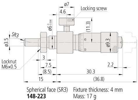 148 223 10 Micrometer Heads Locking Screw Type SERIES 148