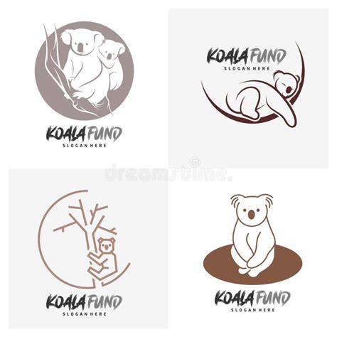 Set Of Koala Logo Design Vector Illustration Design Koala Logo