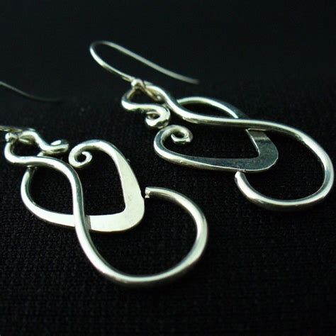 Handmade Sterling Silver Twisted Wire Silver Earrings Dangle Etsy