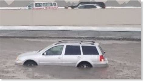 Thunderstorm Leads To Heavy Summer Flooding Traffic Delays In Parts Of