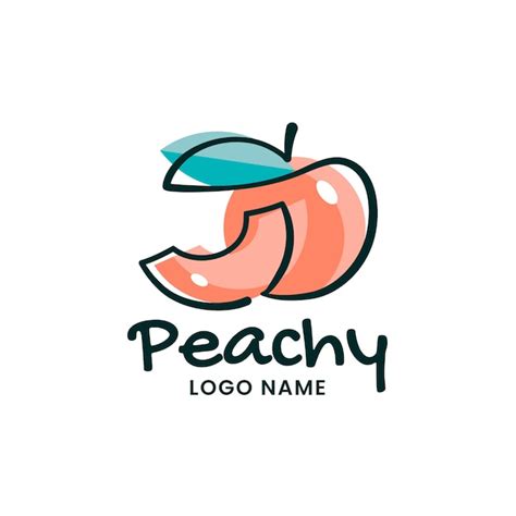 hand drawn peach logo design premium vector