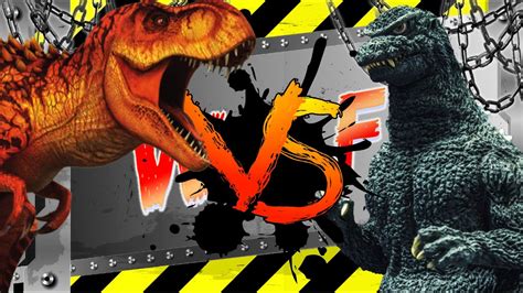 T Rex Vs Godzilla Intensa Batalla Waf Full Match Youtube